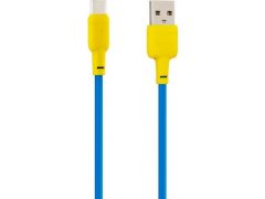 Кабель USB Gelius Full Silicon GP-UCN001C Type-C Yellow/Blue (1.2m) (18W) | Фото 3