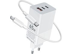 GELIUS Nimble GaN 65W GP-HC051 + кабель Type-C/Type-C White | Фото 1