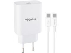 GELIUS Pro Impulse PD30W GP-HC013 + Cable GP-UC111 60W Type-C/Type-C White (1m) | Фото 1