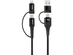GELIUS Pro Unimog 2 GP-UC106 4in1 (USB-A/Type to Type-C/Lightning) PD Black (18W) | Фото 1