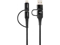 Кабель USB Gelius Pro Unimog 2 GP-UC106 4in1 (USB-A/Type to Type-C/Lightning) PD Black (18W) | Фото 2