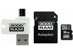 GOODRAM microSDXC 16GB UHS-I Class 10 + SD-adapter + OTG Card reader (M1A4-0160R12) | Фото 1