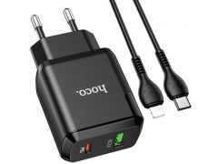 HOCO 1USB + Type-C N5 PD20W+QC3.0 Black + Cable Type-C to Lightning | Фото 1