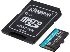 Карта пам'яті microSD KINGSTON 64GB microSDXC C10 UHS-I U3 A2 (SDCG3/64GBSP) | Фото 2