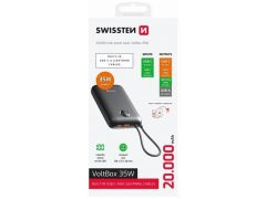 SWISSTEN POWER BANK VOLTBOX 35W 20000mAh з кабелем USB-C та Lightning чорний | Фото 3