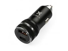 VINGA QC3.0 + PD Quick Car Charger aluminium 36W Max black (VCCQPAC) | Фото 1