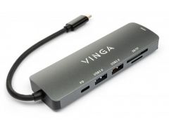 VINGA USB Type-C 3.1 to HDMI+USB3.0+USB 2.0+SD/microSD+PD 6in1 (VHC6) 1 x USB Type C, 1 | Фото 2