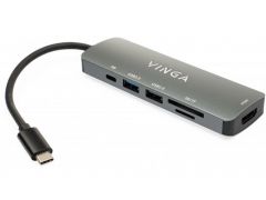 VINGA USB Type-C 3.1 to HDMI+USB3.0+USB 2.0+SD/microSD+PD 6in1 (VHC6) 1 x USB Type C, 1 | Фото 3