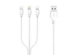 XO 3in1 micro/type-C/lightning NB103 2.1A/1m White | Фото 1