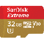 SANDISK microSDHC 32GB (Class10) V30 A1 UHS-I U3 R100/W60MB/s 4K Extreme + SD (SDSQXAF-032G-GN6MA)