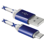 DEFENDER USB08-03LT USB(AM)-MicroBM BlueLED backlight 1m (87555)