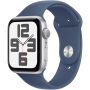 APPLE Watch SE 2024 GPS 44mm Silver Aluminium Case with Denim Sport Band - M/L