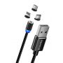 COLORWAY 3в1 (Lightning+MicroUSB+Type-C) Magnetic 2.4А 1м черний