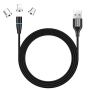 COLORWAY 3в1 (Lightning+MicroUSB+Type-C) Magnetic Data/Quick Charge 2.4А 1м чорний