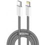 COLORWAY Type-C - Apple Lightning (braided cotton) (PD Fast Charging 27W) 1м чорний
