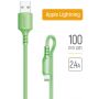 COLORWAY USB - Apple Lightning (soft silicone) 2.4а 1м зелений