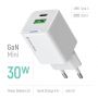 COLORWAY GaN Mini 30W PD Port PPS USB (Type-C PD + USB QC4.0) біле