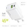 COLORWAY GaN Mini 45W PD Port PPS USB (Type-C PD + USB QC4.0) білий