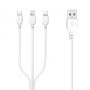 XO 3in1 micro/type-C/lightning NB103 2.1A/1m White