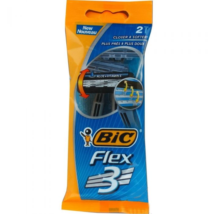 Бритвенный станок однораз BIC 3 flex 2шт (3086123242708)