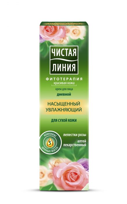 Крем для лица чистая линия насыщенный увлажнающий дневной емкость: 40мл вид упаковки:тв/уп (4600702080681)