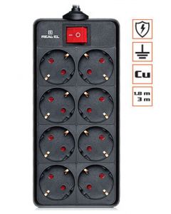 REAL-EL RS-8 PROTECT 3m Black (4743304102396)