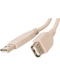 Кабель USB ATCOM USB 2.0 AM/AF ferrite 1.8m White (3789)