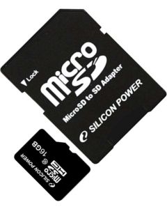 SILICON POWER microSDHC 16GB (Class 10) + Adapter