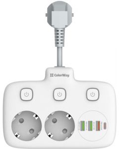 Мережевий фільтр ColorWay 2x220V/3xUSB-A/1xUSB-C