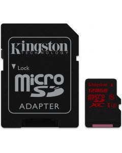 KINGSTON microSDXC 128GB (Class 10)+ Adapter UHS-I U3 R90/W80MB/s 4K Video