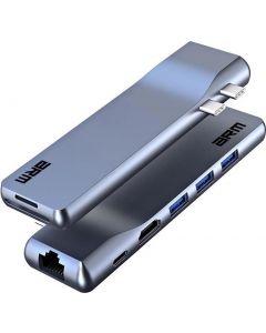 Хаб ArmorStandart USB-C For MacBook M-Series HD4K+LAN+PD+3USB+TF/SDcard Gray (ARM69367)