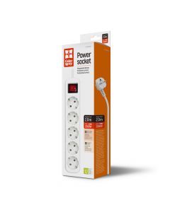 COLORWAY 5 розетки/2M White