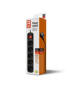 COLORWAY 5 розетки/3M Black