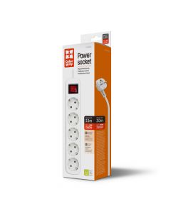 COLORWAY 5 розетки/3M White