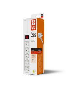 COLORWAY 5 розетки/5M White