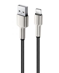 Кабель USB ColorWay Apple Lightning (head metal) 2.4А 1м чорний