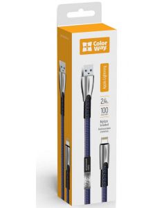 COLORWAY Apple Lightning (zinc alloy) 2.4А 1м (синій)