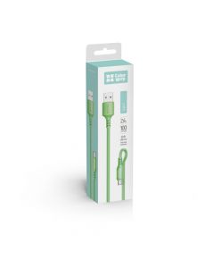Кабель USB ColorWay CW-CBUC042-GR Type-C (soft silicone) 2.4А 1м зелений
