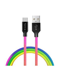 Кабель USB ColorWay CW-CBUM017-MC microUSB (multicolor) 2.4А 1м