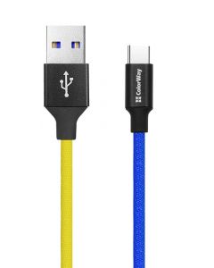 Кабель USB ColorWay Type-C (national) 2.4А 1м (синьо-жовтий)