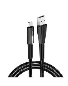 Кабель USB ColorWay Type-C (zinc alloy + led) 2.4А 1м чорний