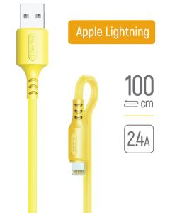 USB-кабель ColorWay USB - Apple Lightning (soft silicone) 2.4а 1м жовтий