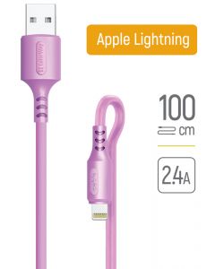 USB-кабель ColorWay USB - Apple Lightning (soft silicone) 2.4а 1м фіолетовий