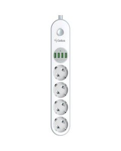 GELIUS Pro PowerStrip G-Power (4 220V Ports/ 4 USB ports 3.4A) 2m GP-PS-001 White