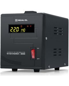 Стабілізатор напруги REAL-EL STAB ENERGY-1000, 800Вт, black